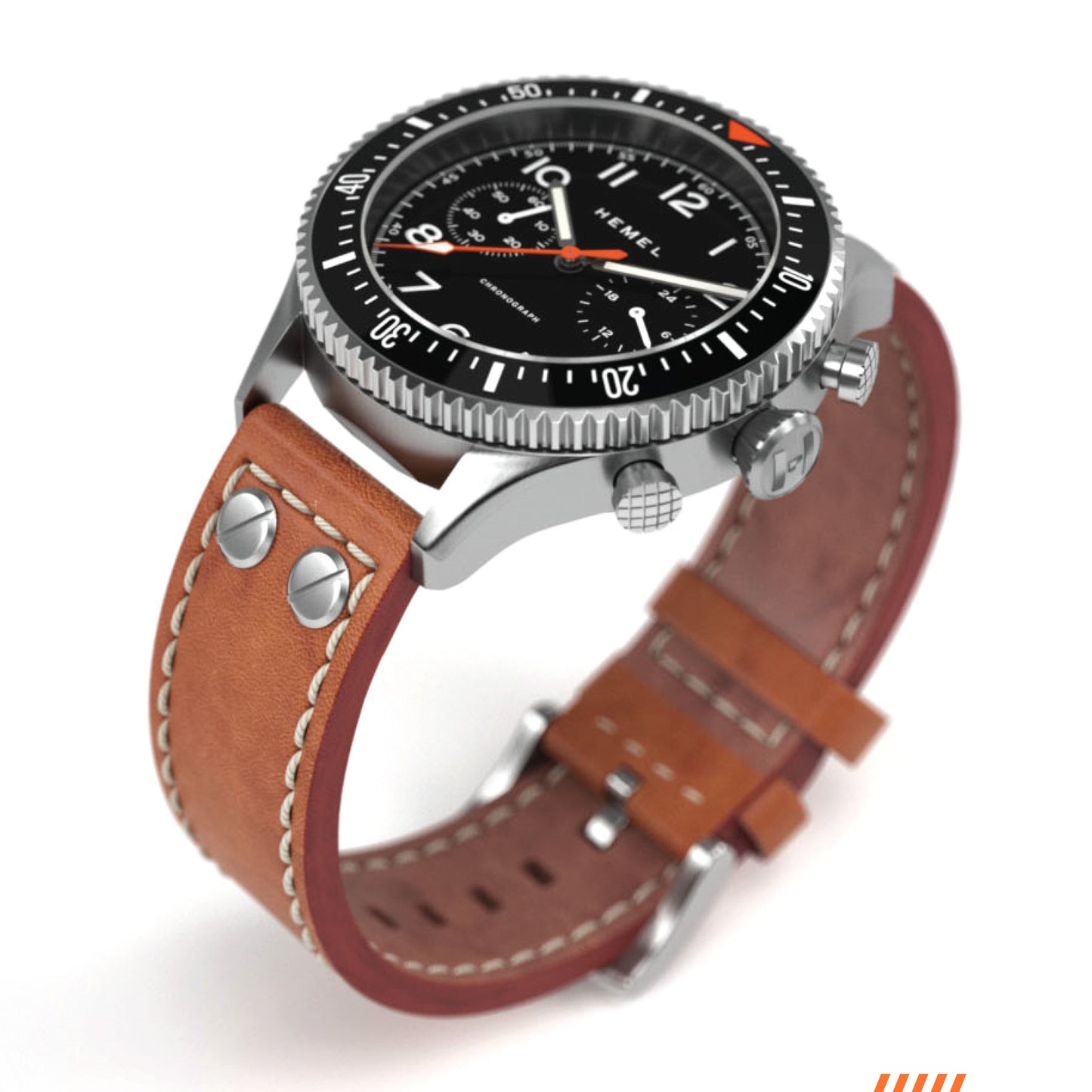 Hemel HFT20 VK64 Hybrid MechaQuartz Black Dial Watch