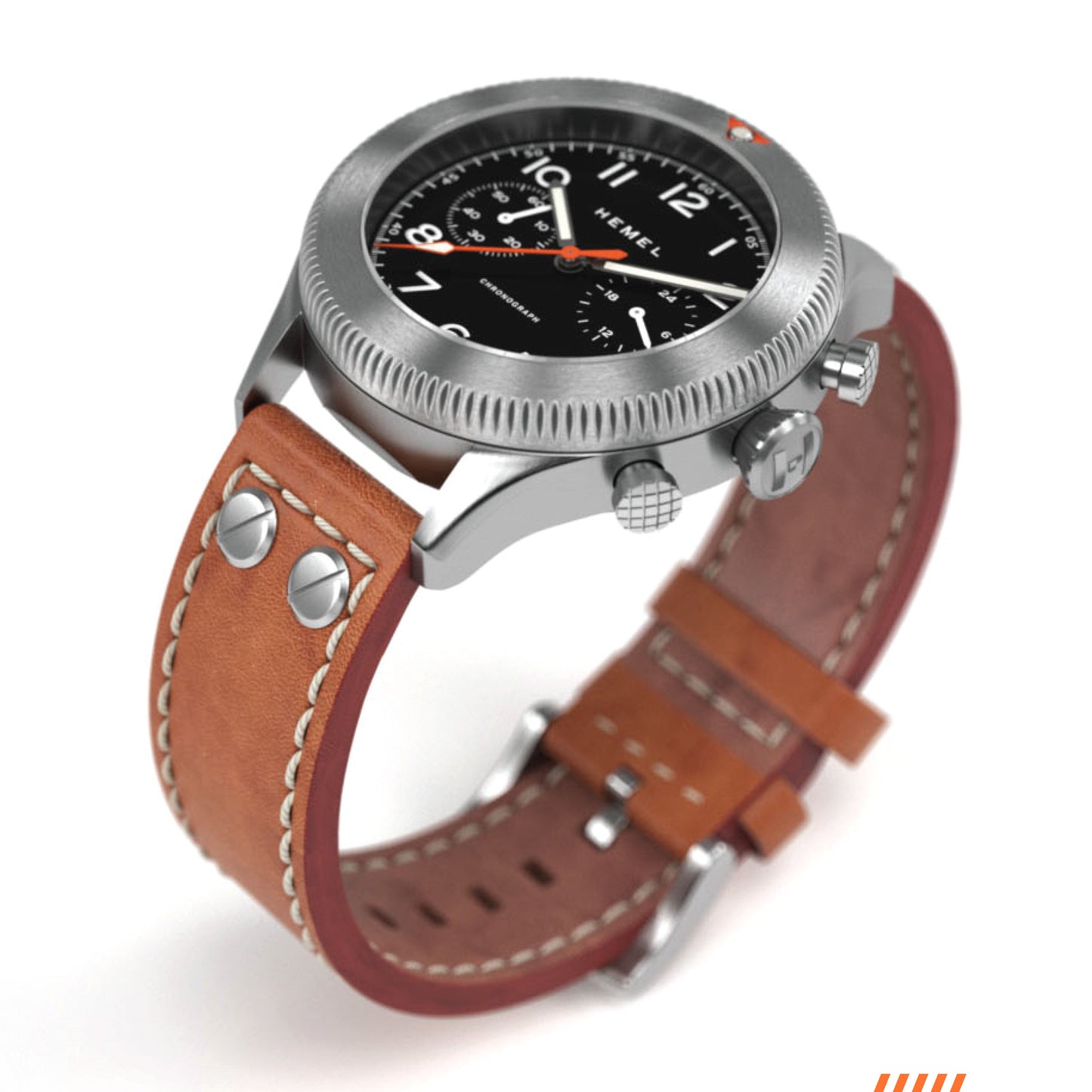 Hemel HFT20 VK64 Hybrid MechaQuartz Black Dial Watch