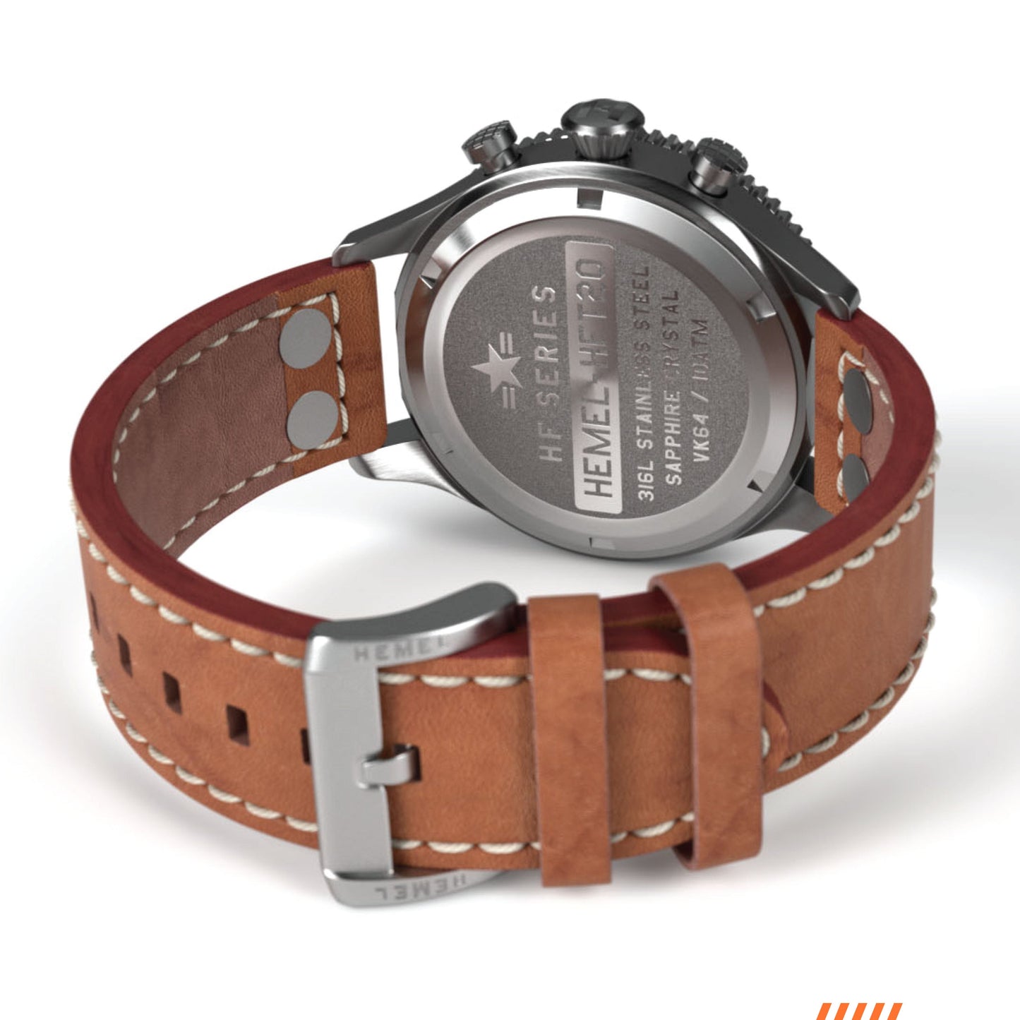 Hemel HFT20 VK64 Hybrid MechaQuartz Black Dial Watch