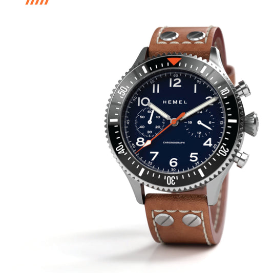 Hemel HFT20 VK64 Navy Dial MechaQuartz Hybrid Watch
