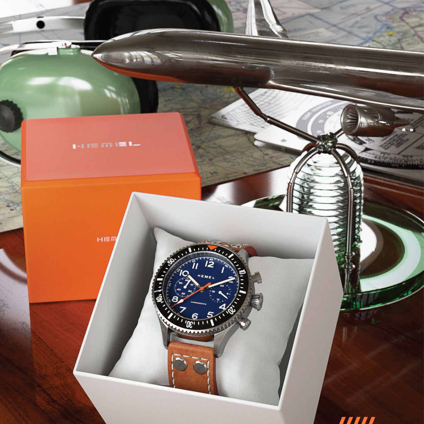 Hemel HFT20 VK64 Navy Dial MechaQuartz Hybrid Watch