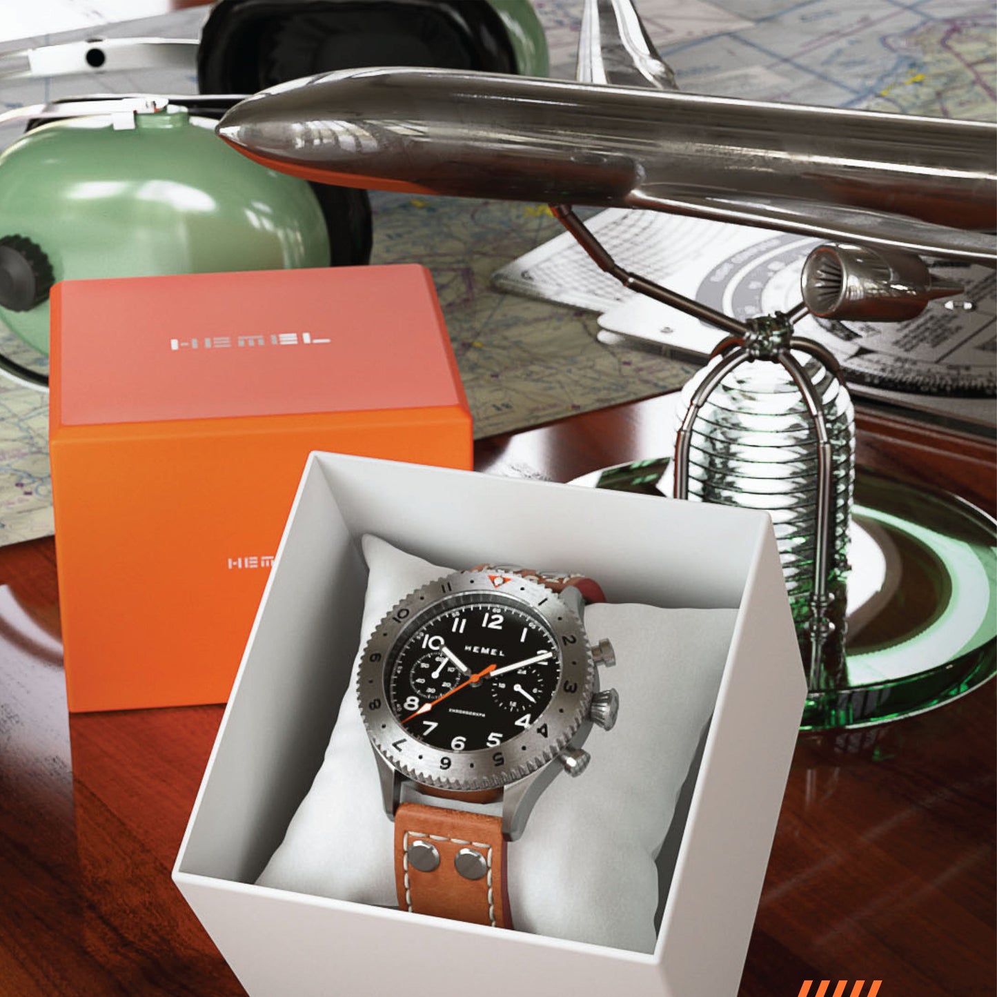 Hemel HFT20 VK64 Hybrid MechaQuartz Black Dial Watch