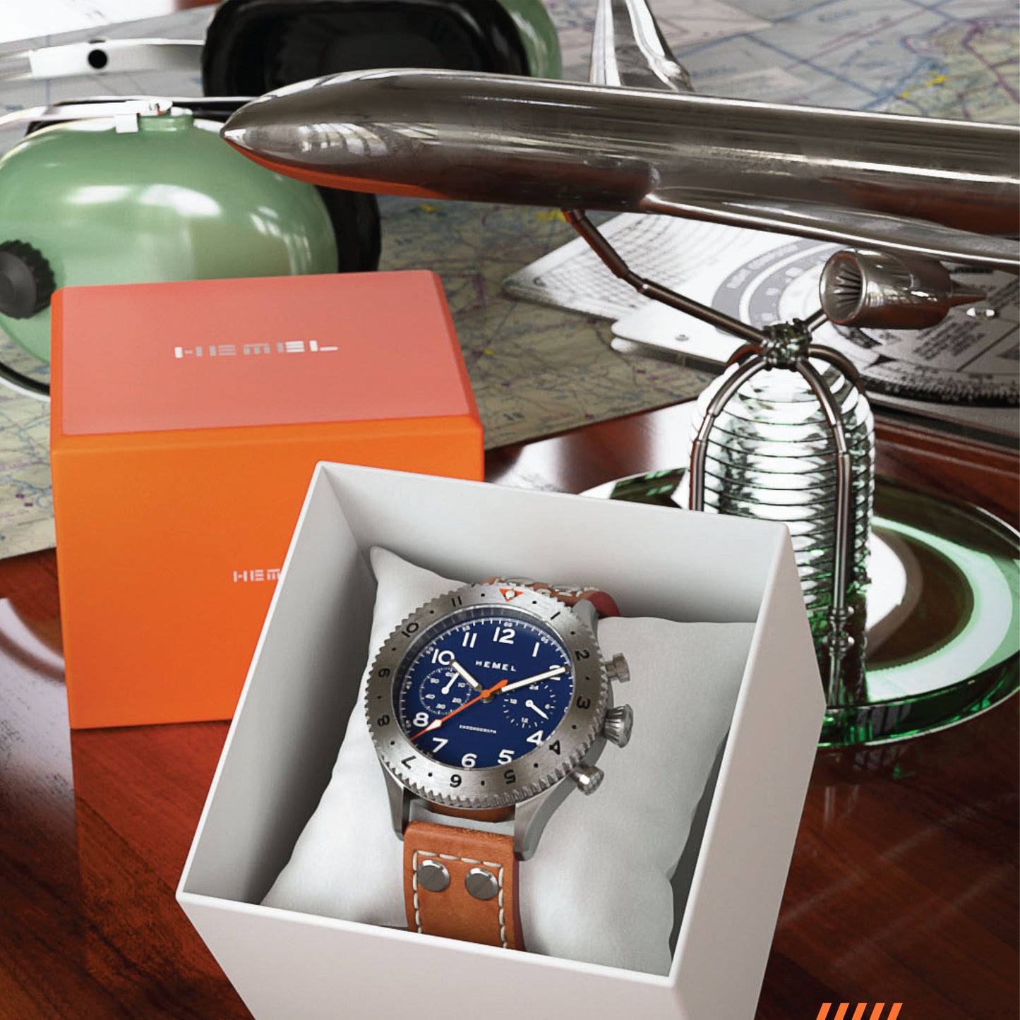 Hemel HFT20 VK64 Navy Dial MechaQuartz Hybrid Watch