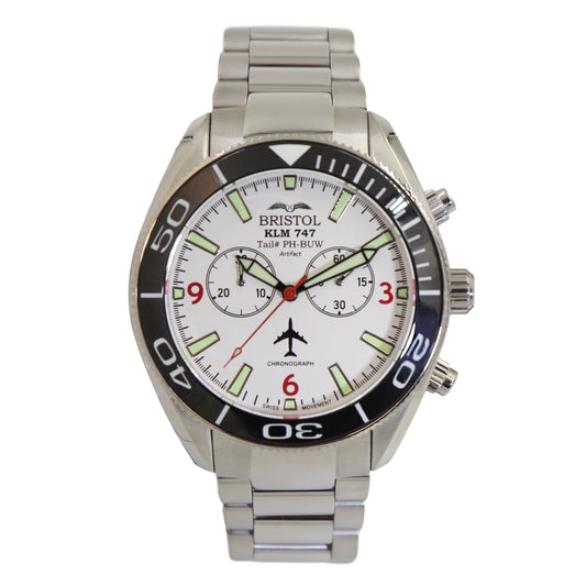 747 Tribute - Stainless Steel, White Dial by Bristol Aviator Watches