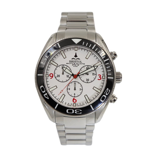 Space Shuttle Atlantis Tribute - Stainless Steel, White Dial by Bristol Aviator Watches