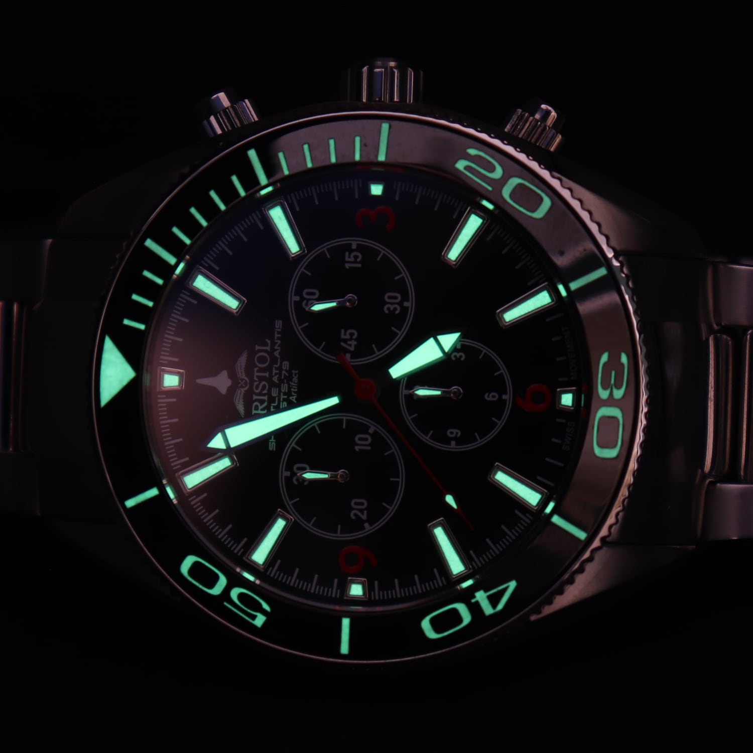 Space Shuttle Atlantis Tribute - Stainless Steel, White Dial by Bristol Aviator Watches