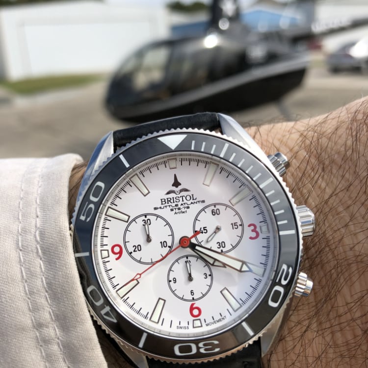 747 Tribute - Stainless Steel, White Dial by Bristol Aviator Watches