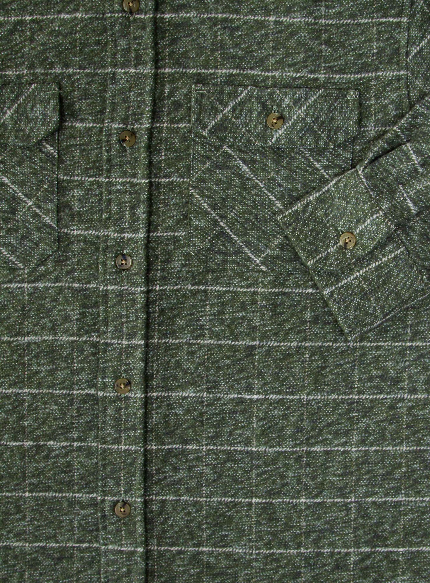 Grand Flannel Moss Green Heavyweight Cotton Shirt Classic
