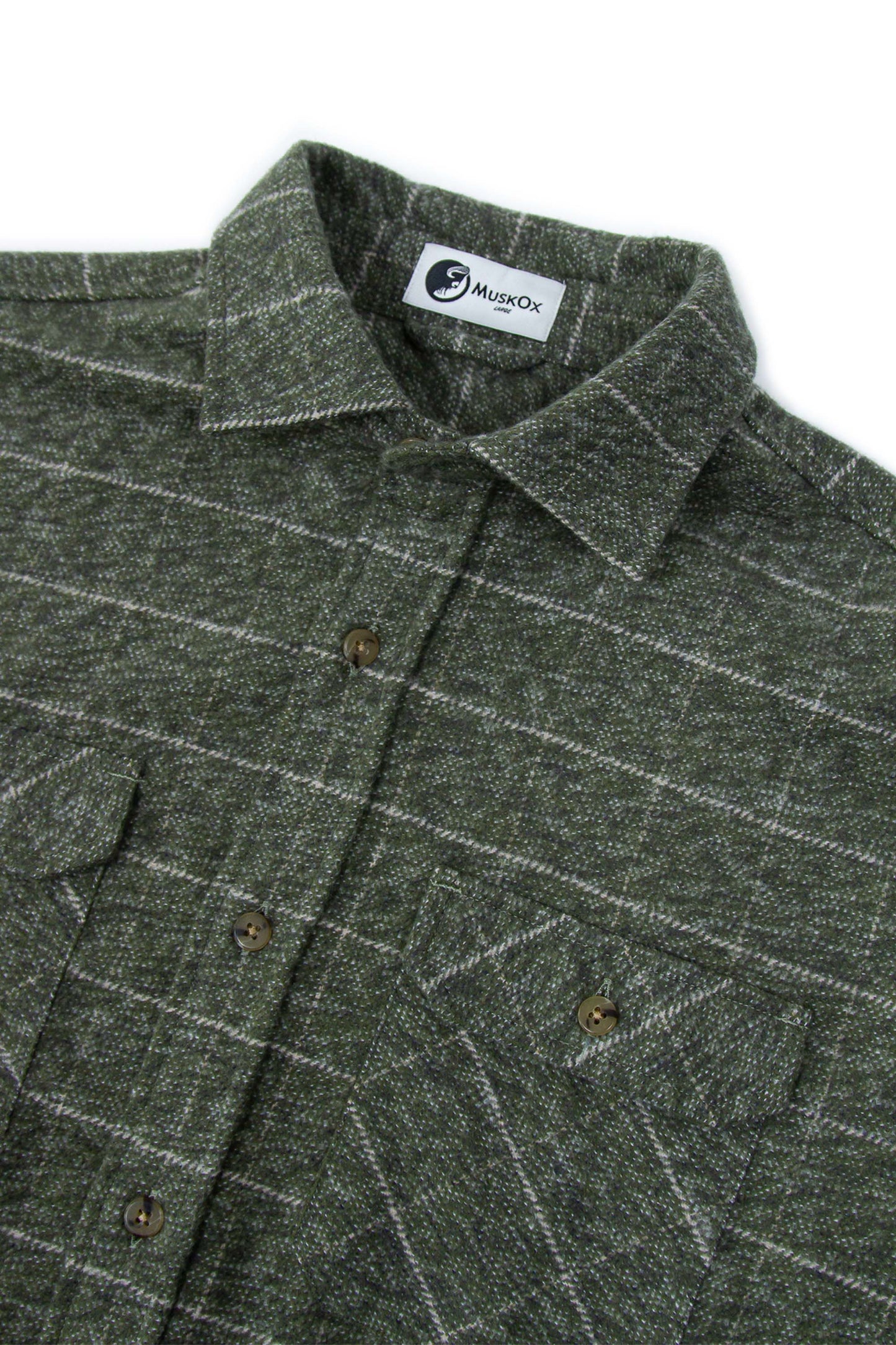 Grand Flannel Moss Green Heavyweight Cotton Shirt Classic