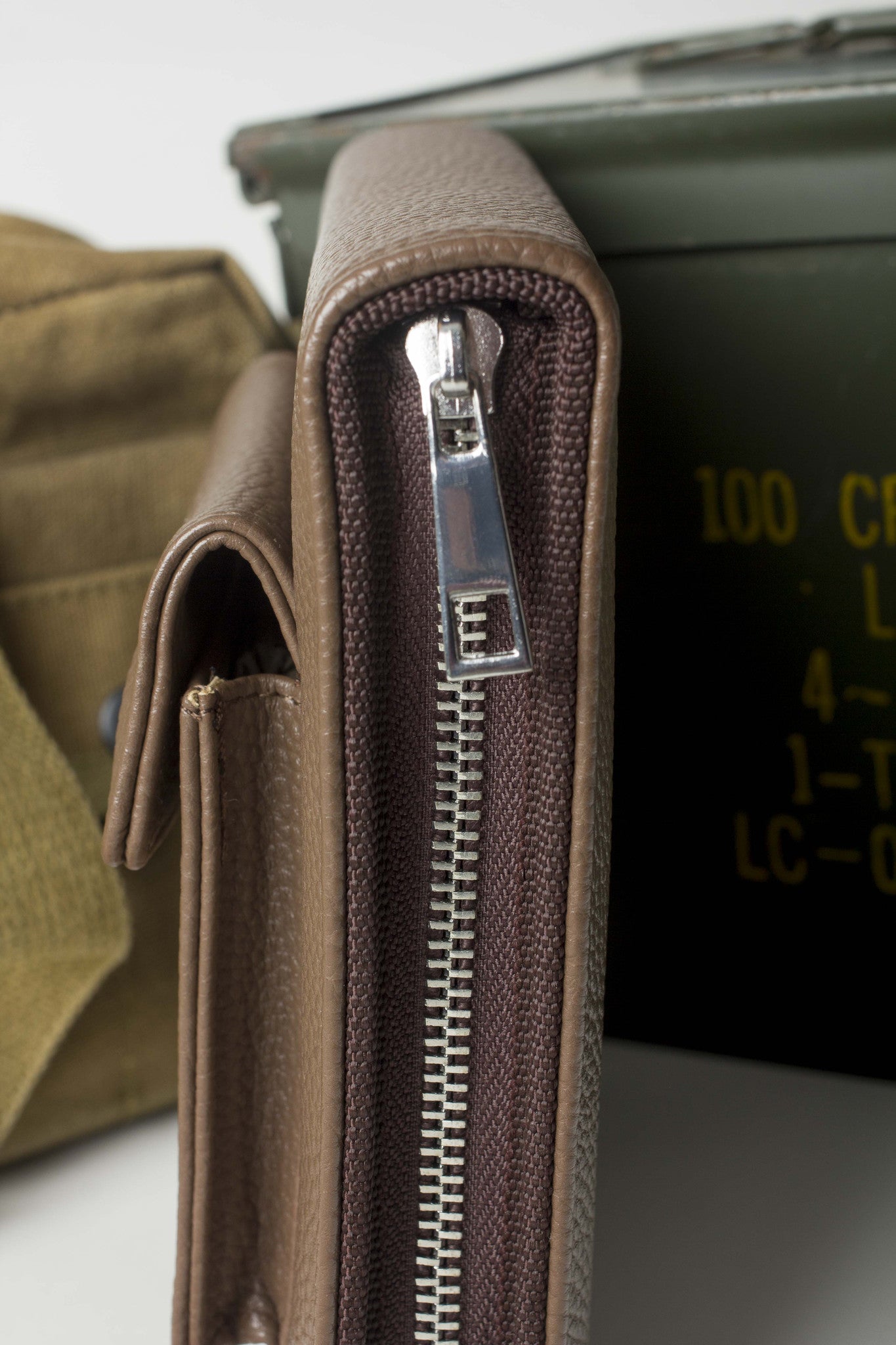 Travel Folio Vegan Leather Cognac Watch Case Holds Three