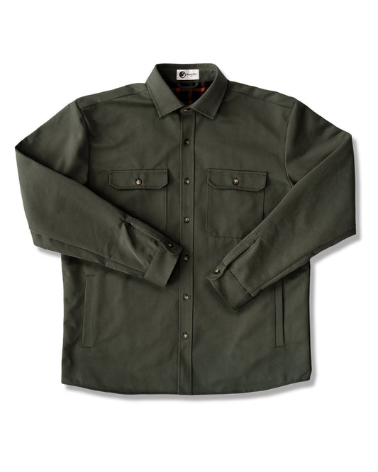 Olive Lined Yukon Flannel Shirt Jacket For Cold Weather