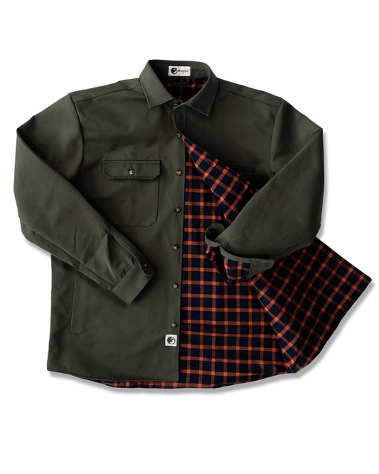 Olive Lined Yukon Flannel Shirt Jacket For Cold Weather