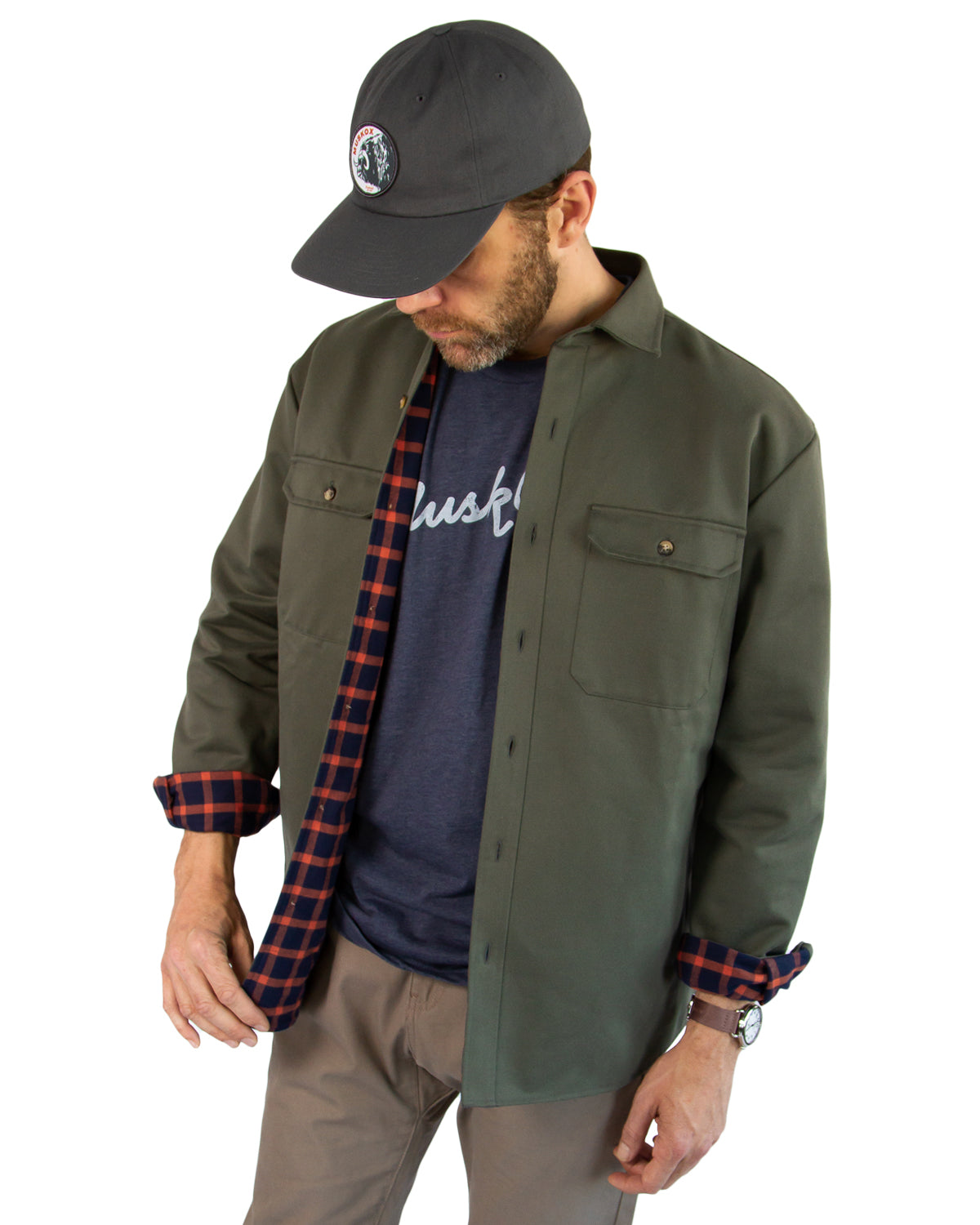 Olive Lined Yukon Flannel Shirt Jacket For Cold Weather