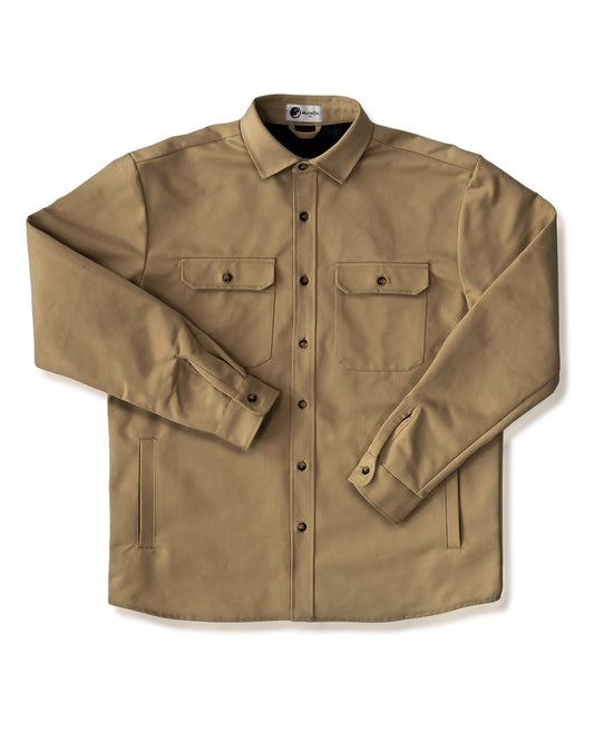 Lined Yukon Flannel Shirt Jacket Tan Heavyweight Cotton