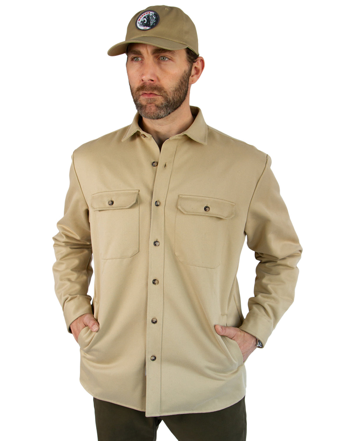 Lined Yukon Flannel Shirt Jacket Tan Heavyweight Cotton