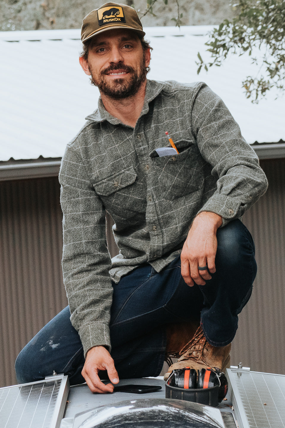 Grand Flannel Moss Green Heavyweight Cotton Shirt Classic