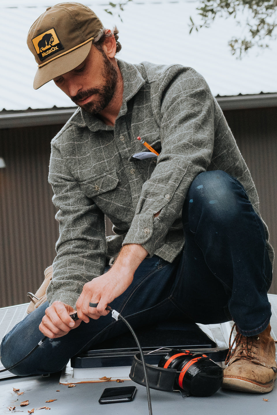 Grand Flannel Moss Green Heavyweight Cotton Shirt Classic