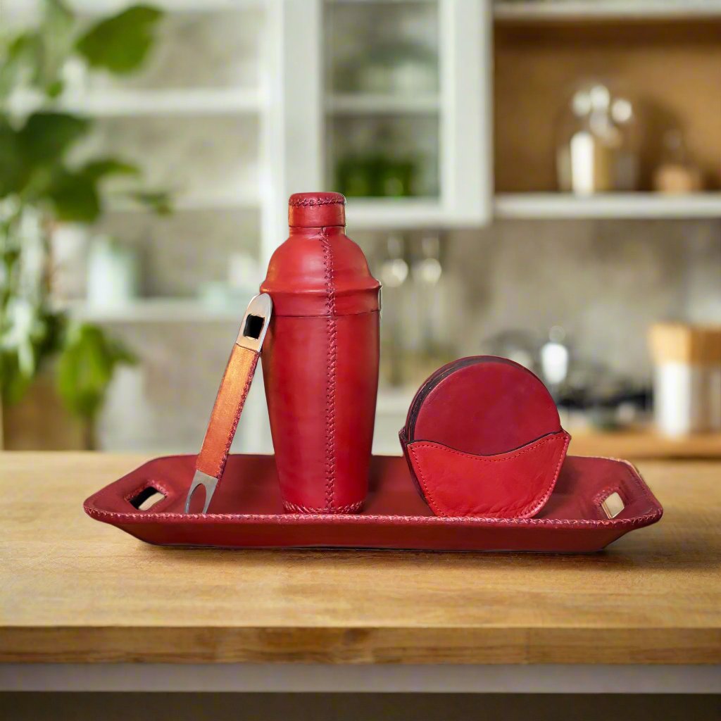 Salud | The All Leather Cocktail Shaker Collection by Bati