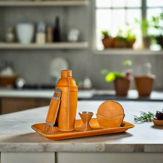 Salud | The All Leather Cocktail Shaker Collection by Bati