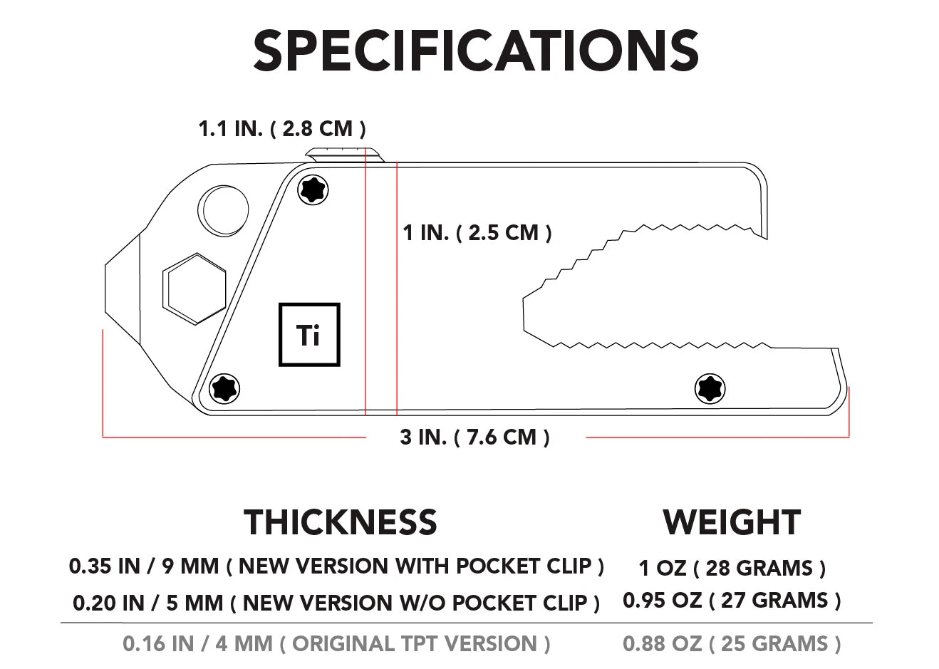 Titanium Pocket Tool Slide by Big Idea Design LLC