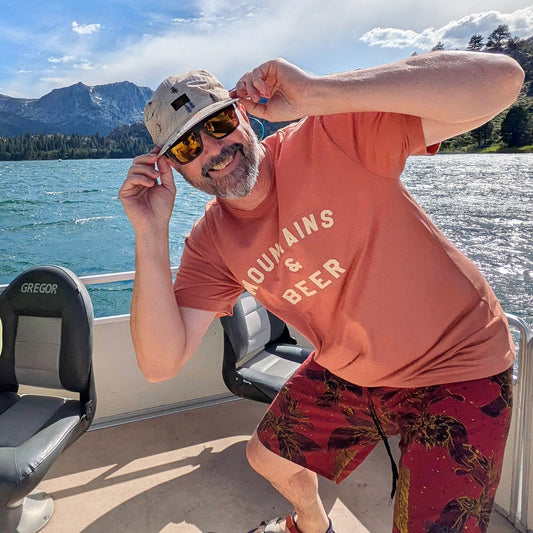 Mountains And Beer Eco Friendly Sustainable Tee Rust