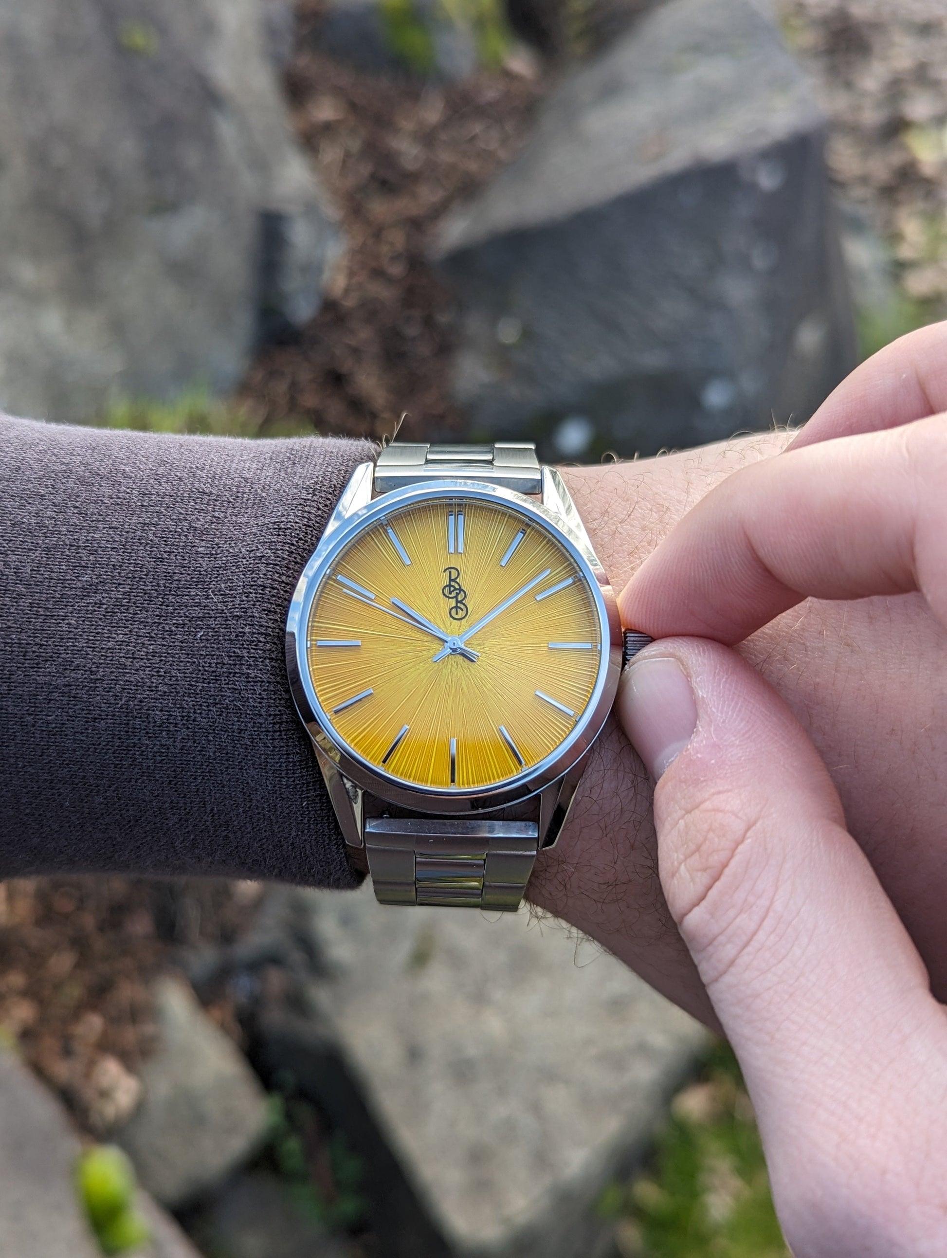 Yellow Sunburst Watch. The Beyond Boring Watch Co. by The Beyond Boring Watch Company