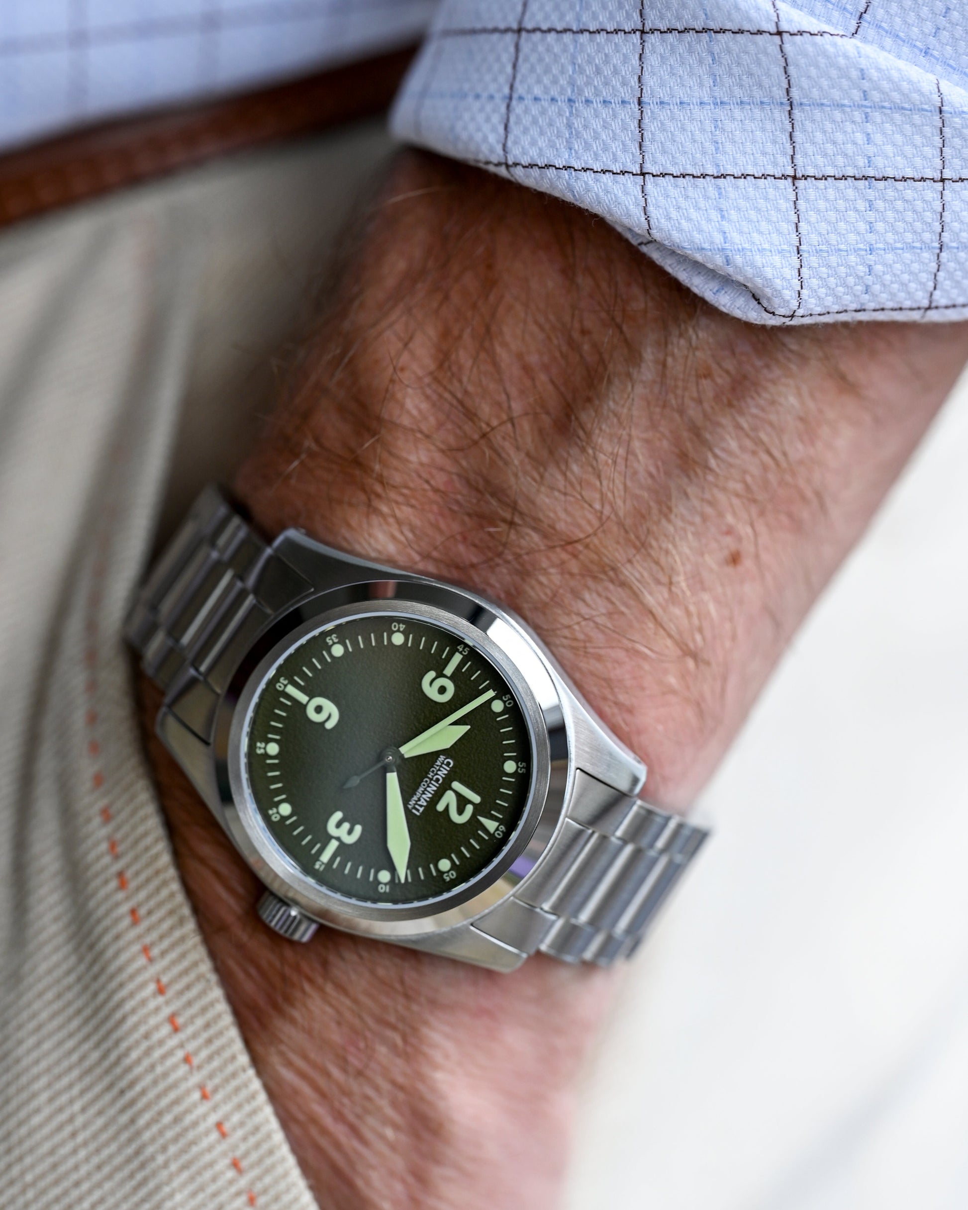 P-40 A-11 Green Mechanical Pilot Watch by Cincinnati Watch Company