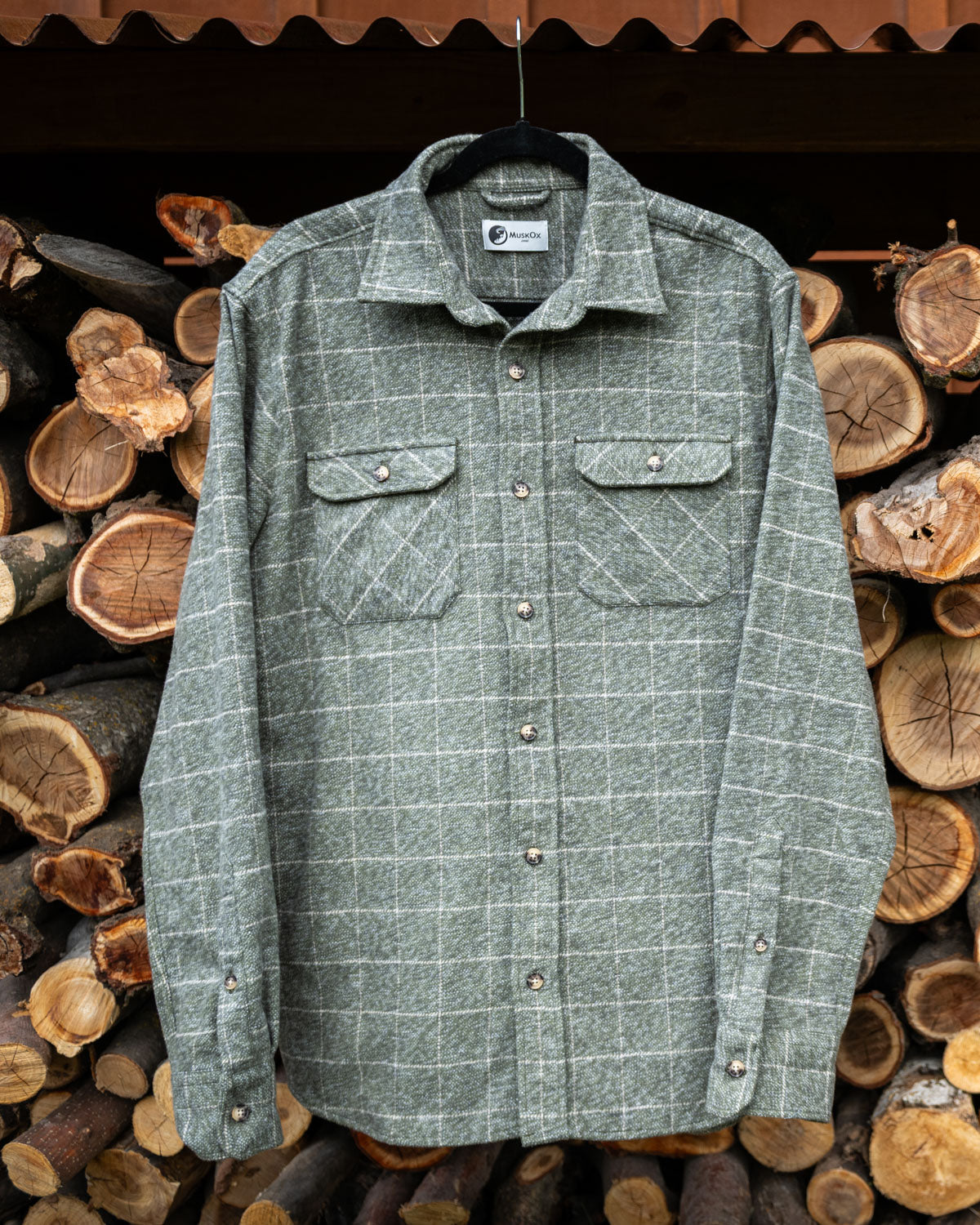 Grand Flannel Moss Green Heavyweight Cotton Shirt Classic