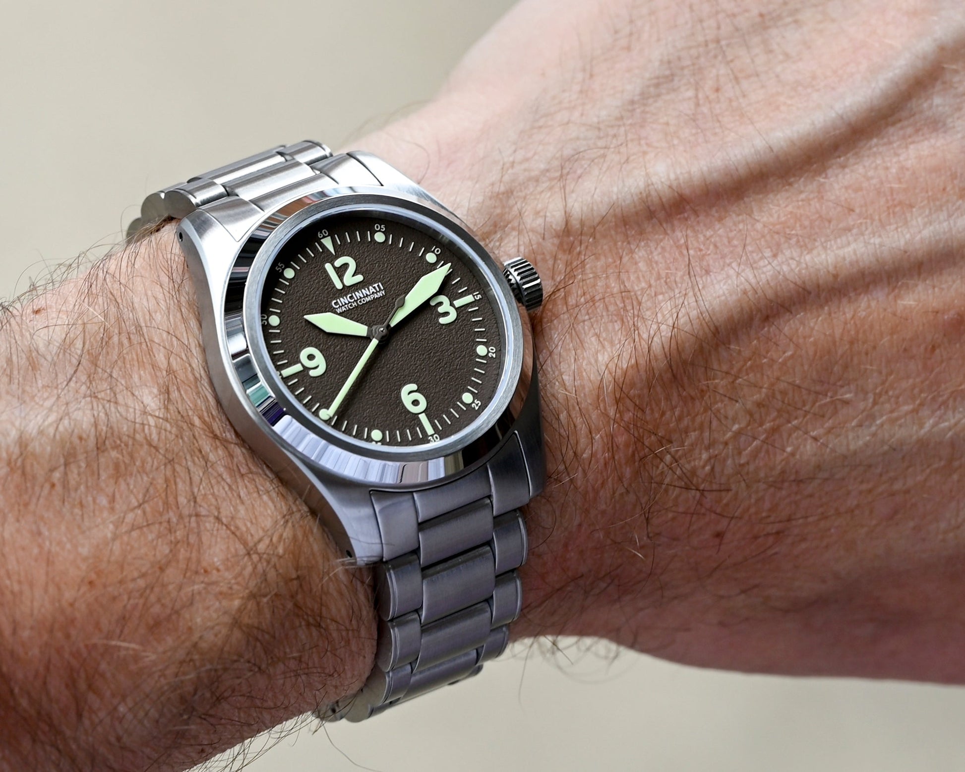 P-40 A-11 Brown Mechanical Pilot Watch by Cincinnati Watch Company