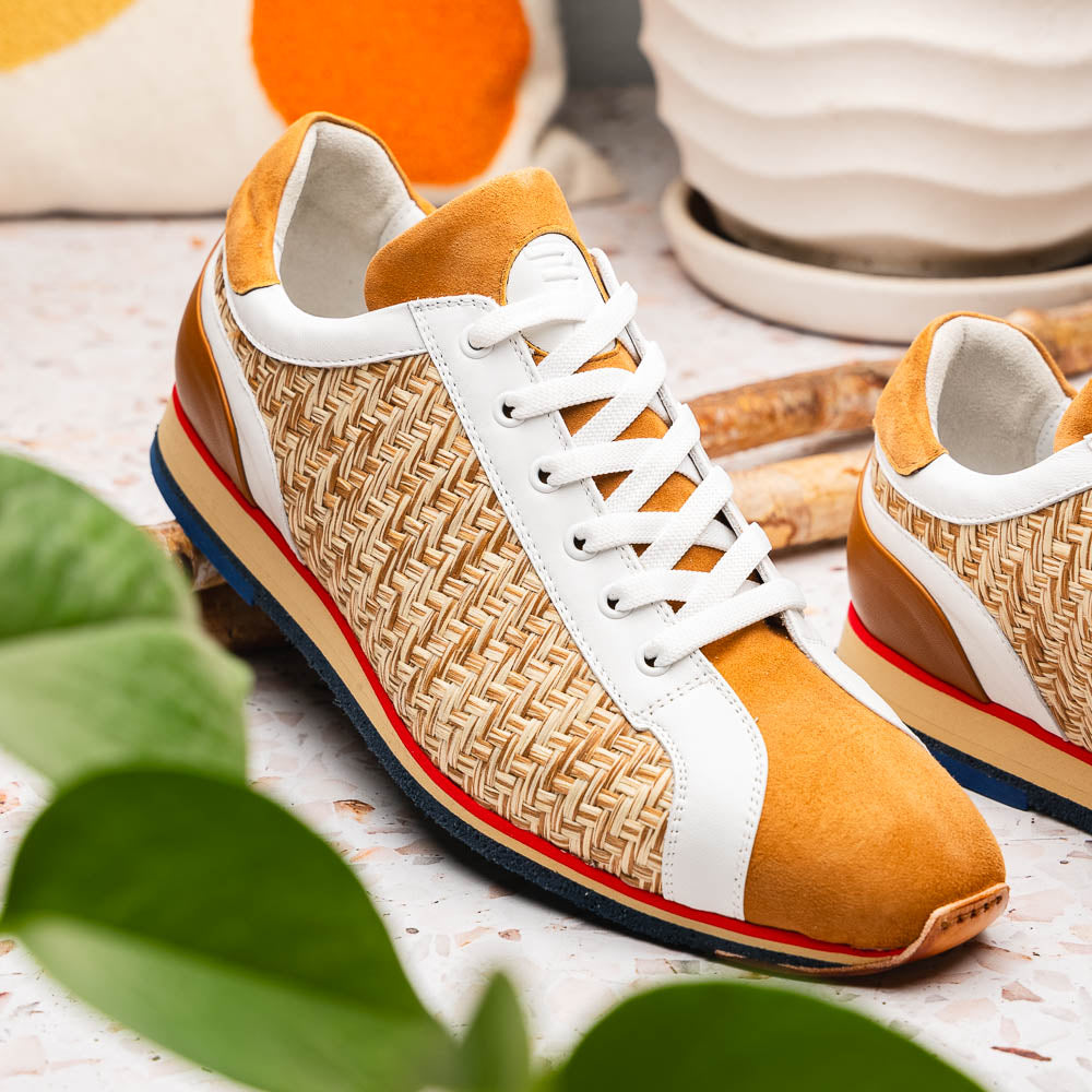 Ripi Calfskin Hand Weave Sneaker Brown Italian Made