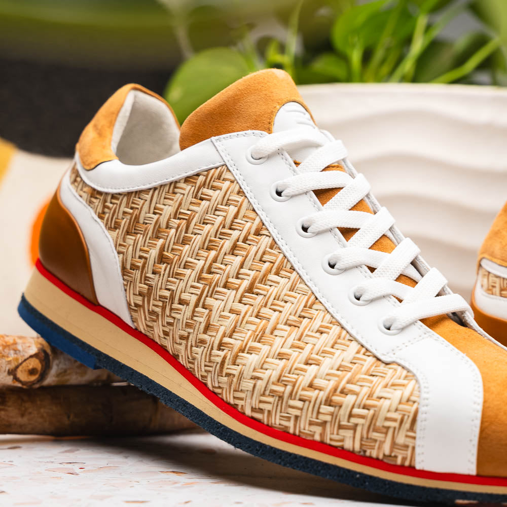 Ripi Calfskin Hand Weave Sneaker Brown Italian Made
