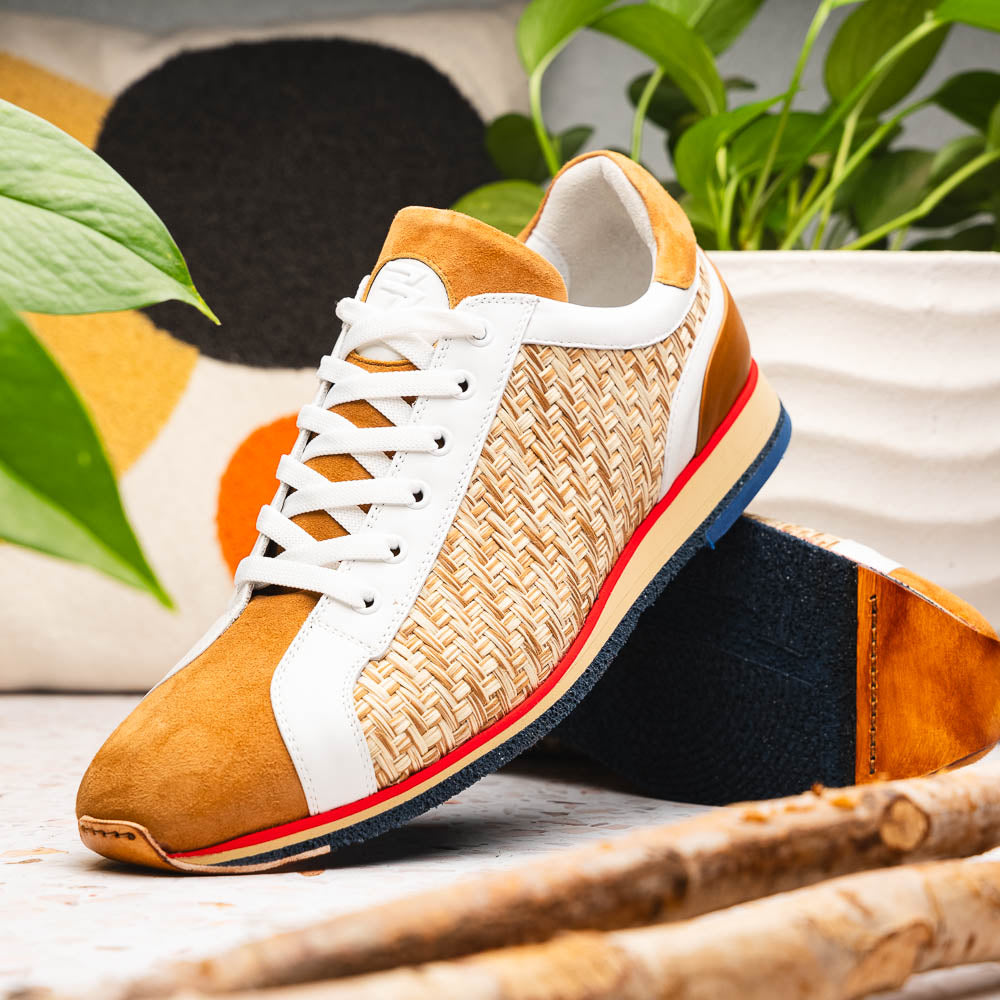 Ripi Calfskin Hand Weave Sneaker Brown Italian Made