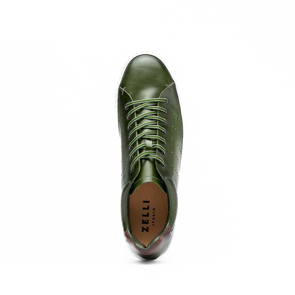 Russo Burnished Olive Italian Calfskin Shoes Handmade