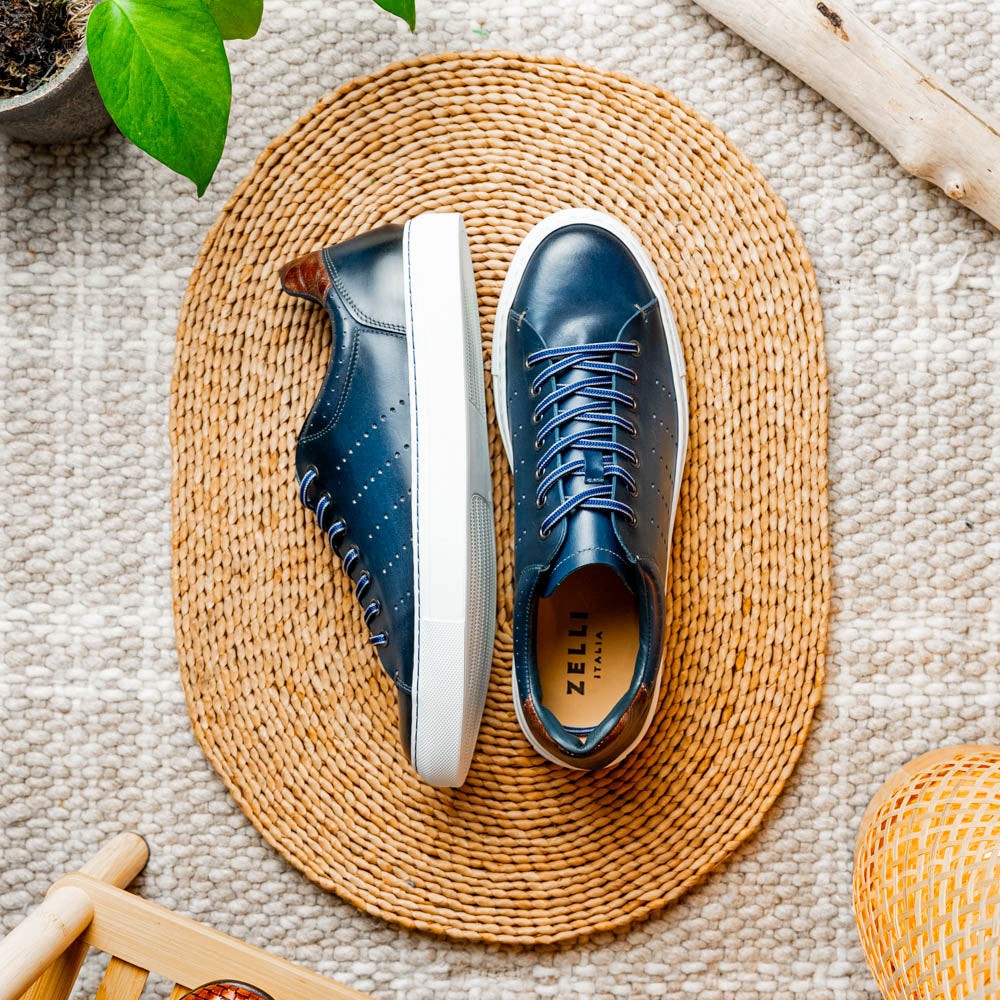 Russo Burnished Italian Calfskin Navy Shoes 65 201 NVY