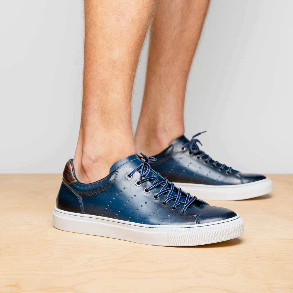 Russo Burnished Italian Calfskin Navy Shoes 65 201 NVY
