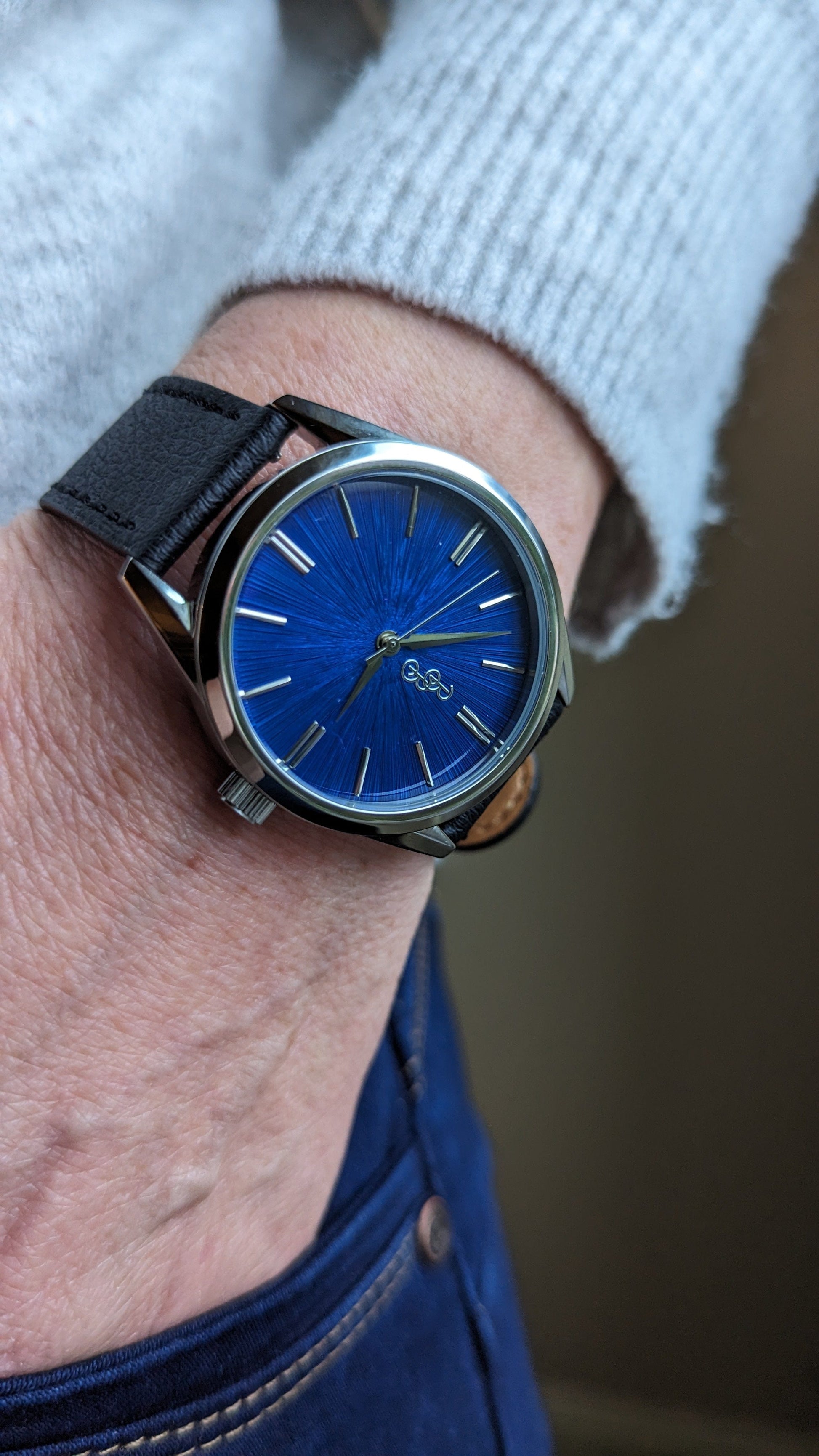 Blue Sunburst Watch by The Beyond Boring Watch Company