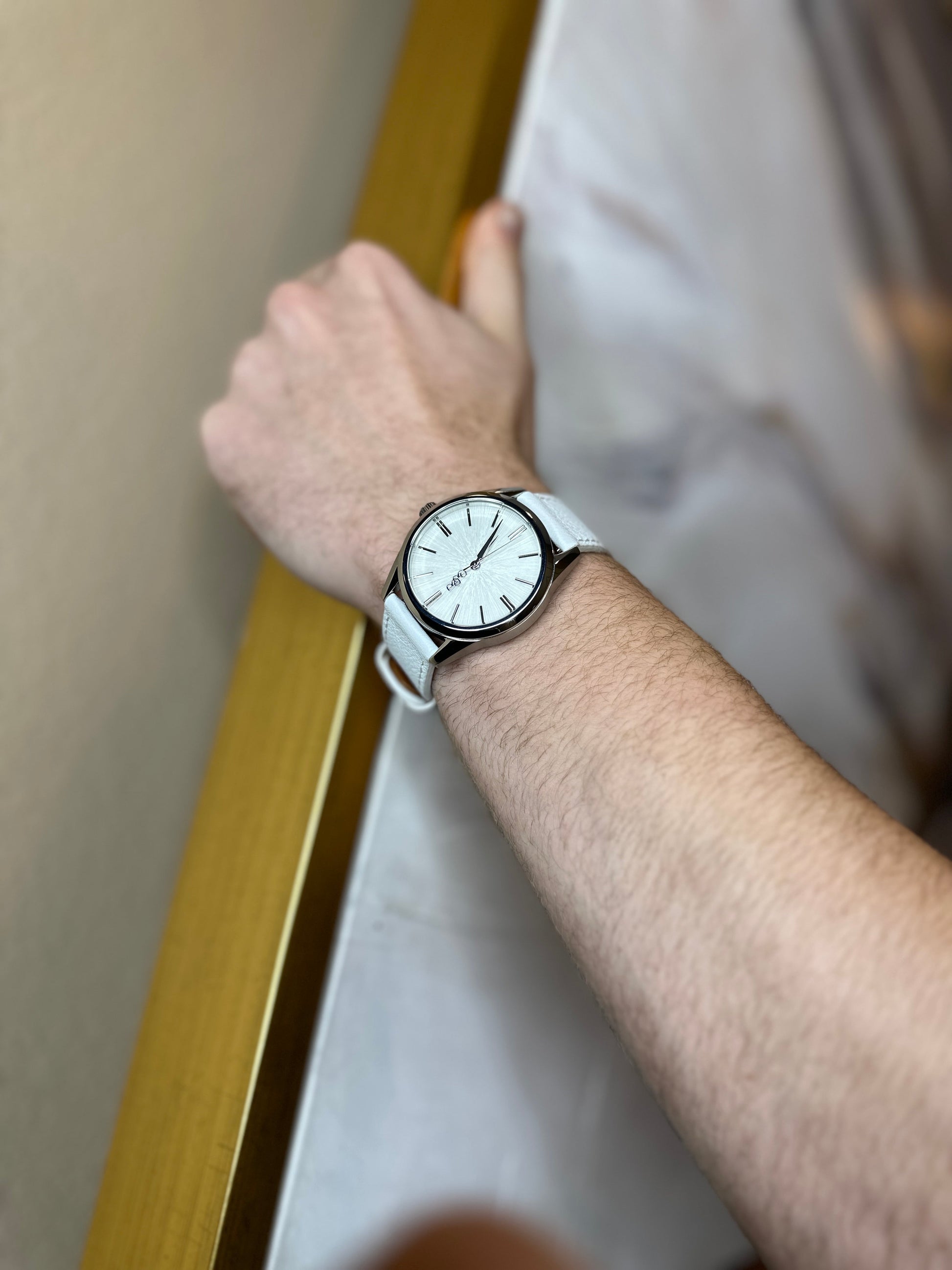 White Sunburst Watch by The Beyond Boring Watch Company