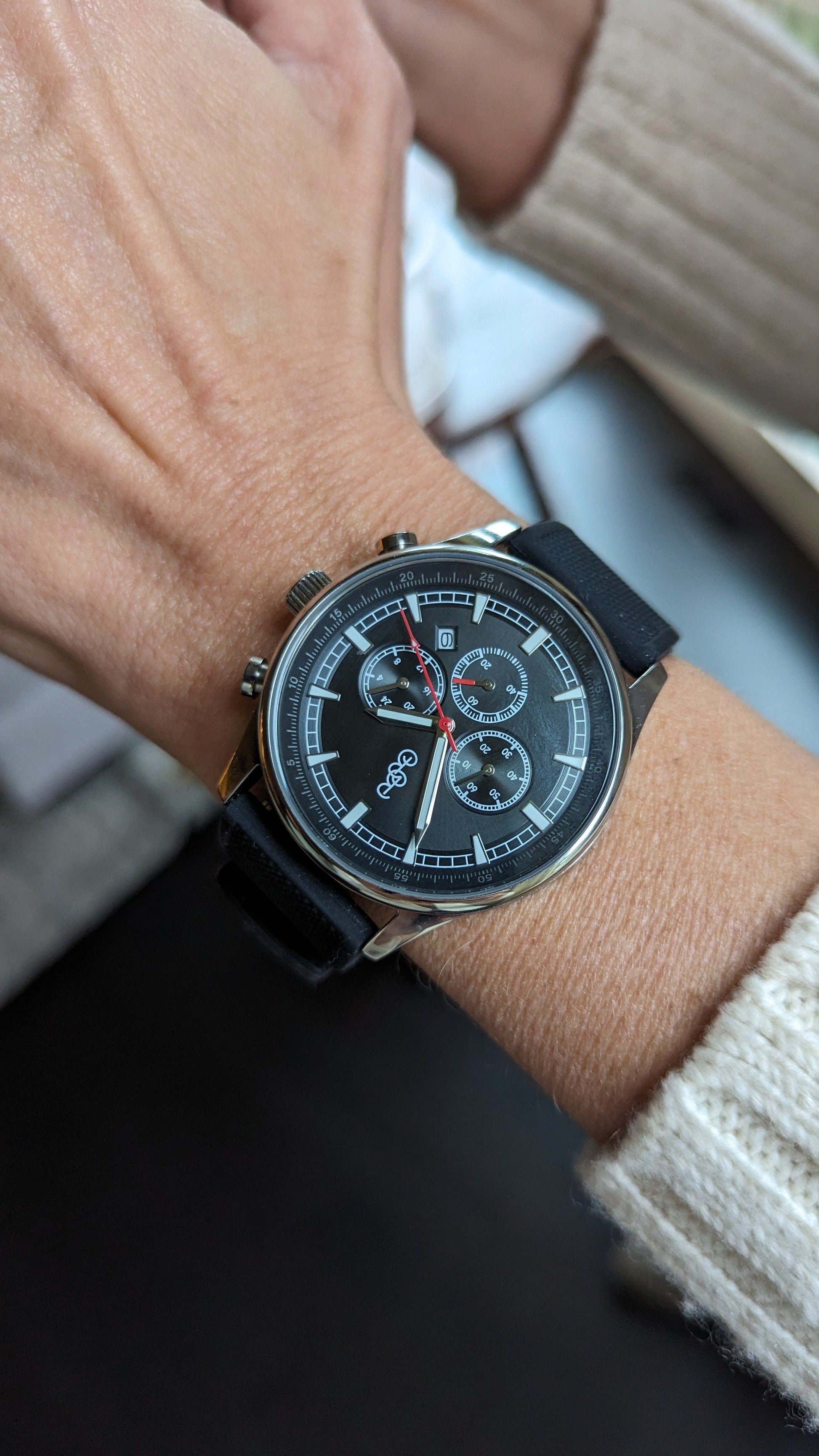 Black Sport Chronograph by The Beyond Boring Watch Company