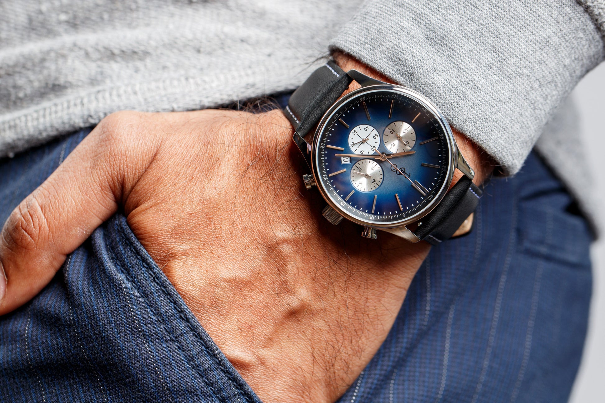 Blue Retro Chronograph by The Beyond Boring Watch Company