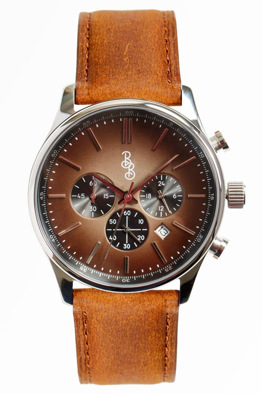 Brown Retro Chronograph by The Beyond Boring Watch Company
