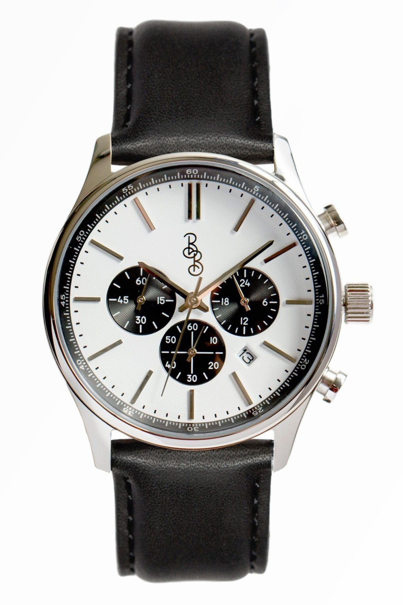 White and Black Chronograph by The Beyond Boring Watch Company
