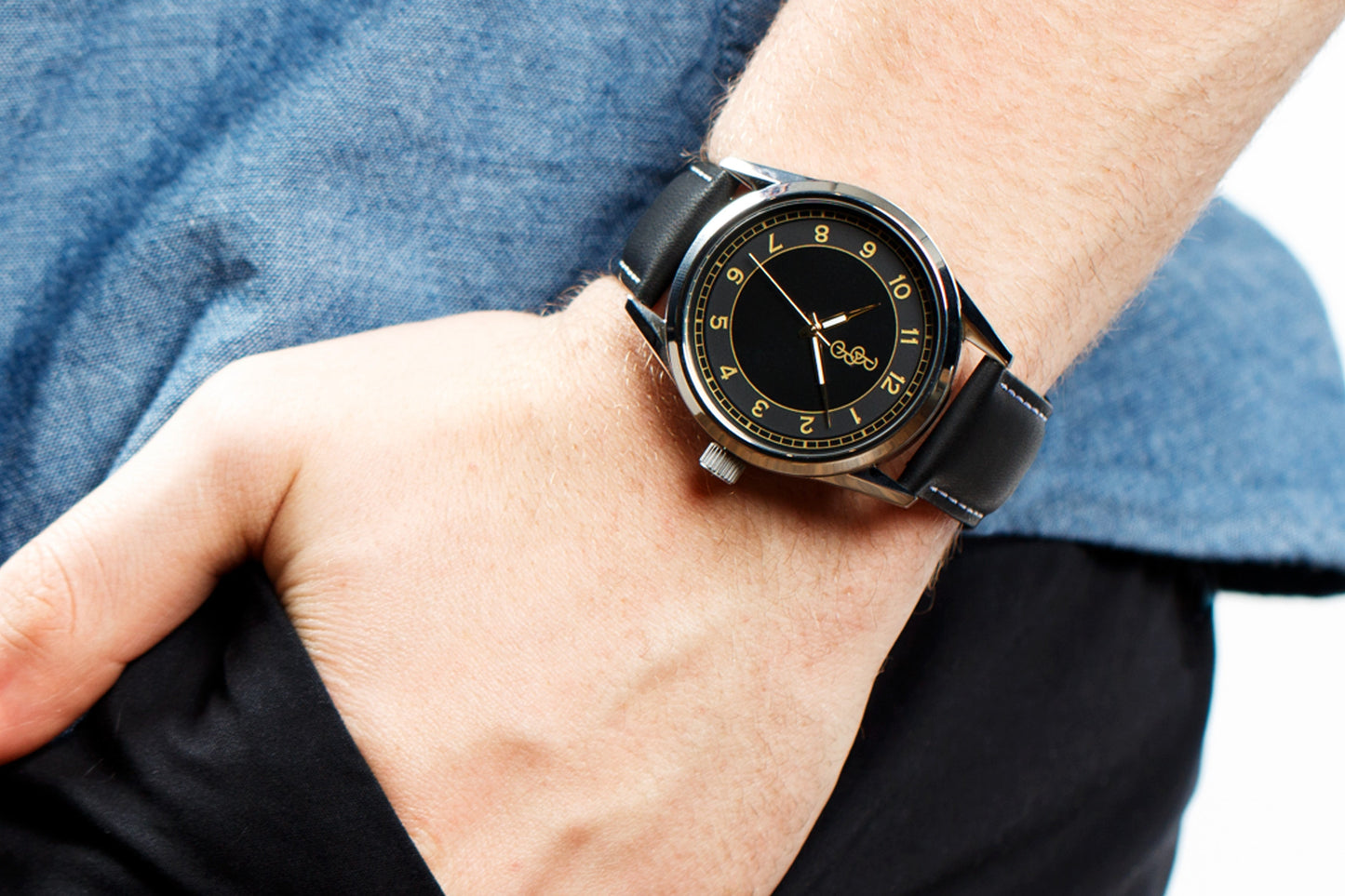 Black and Gold Classic Watch. The Beyond Boring Watch Co.