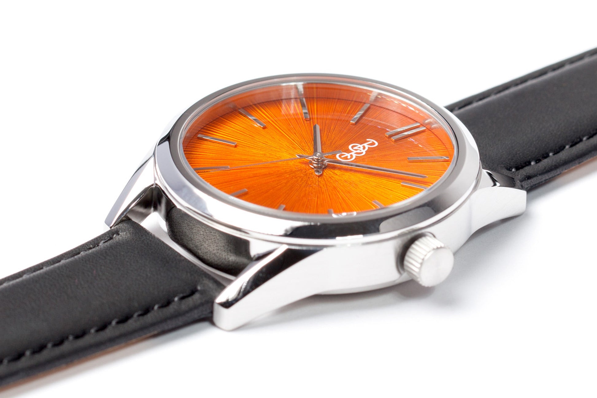 Orange Sunburst Watch by The Beyond Boring Watch Company