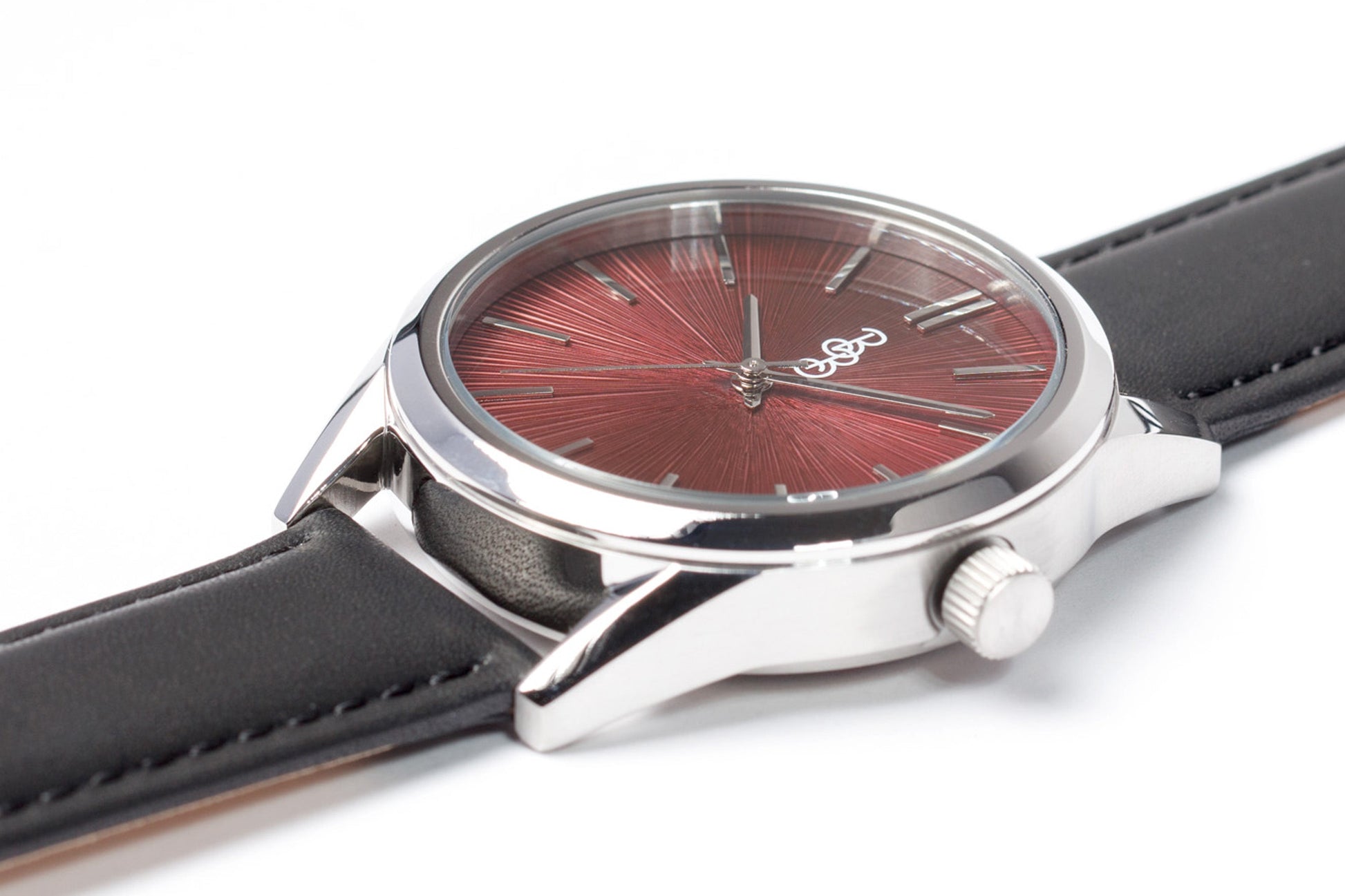 Burgundy Sunburst Watch by The Beyond Boring Watch Company