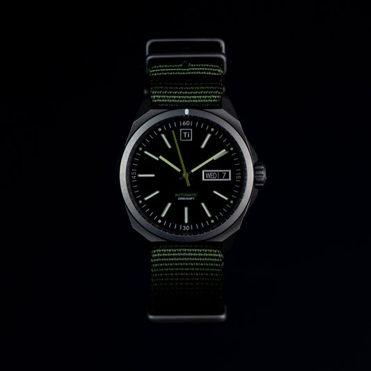 Titanium Field Watch Automatic Stonewashed Rugged Finish - Veloce - The App For Watch Collectors