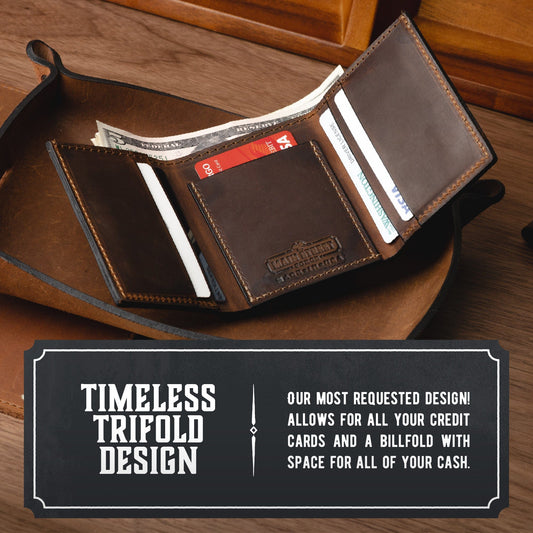 Trifold Leather Wallet by Main Street Forge