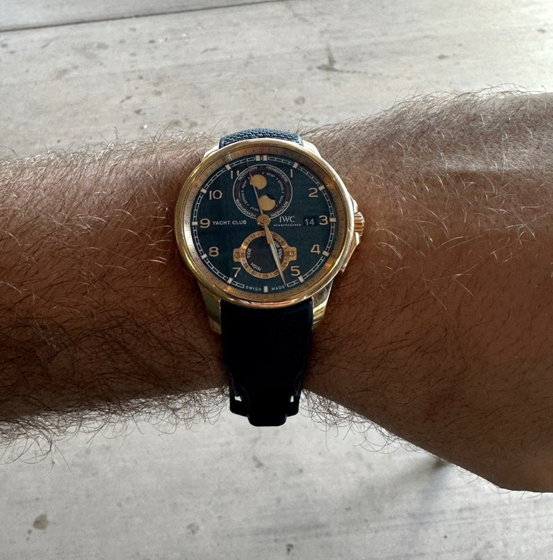IWC Schaffhausen Portugieser Yacht Club Moon and Tide Blue Dial