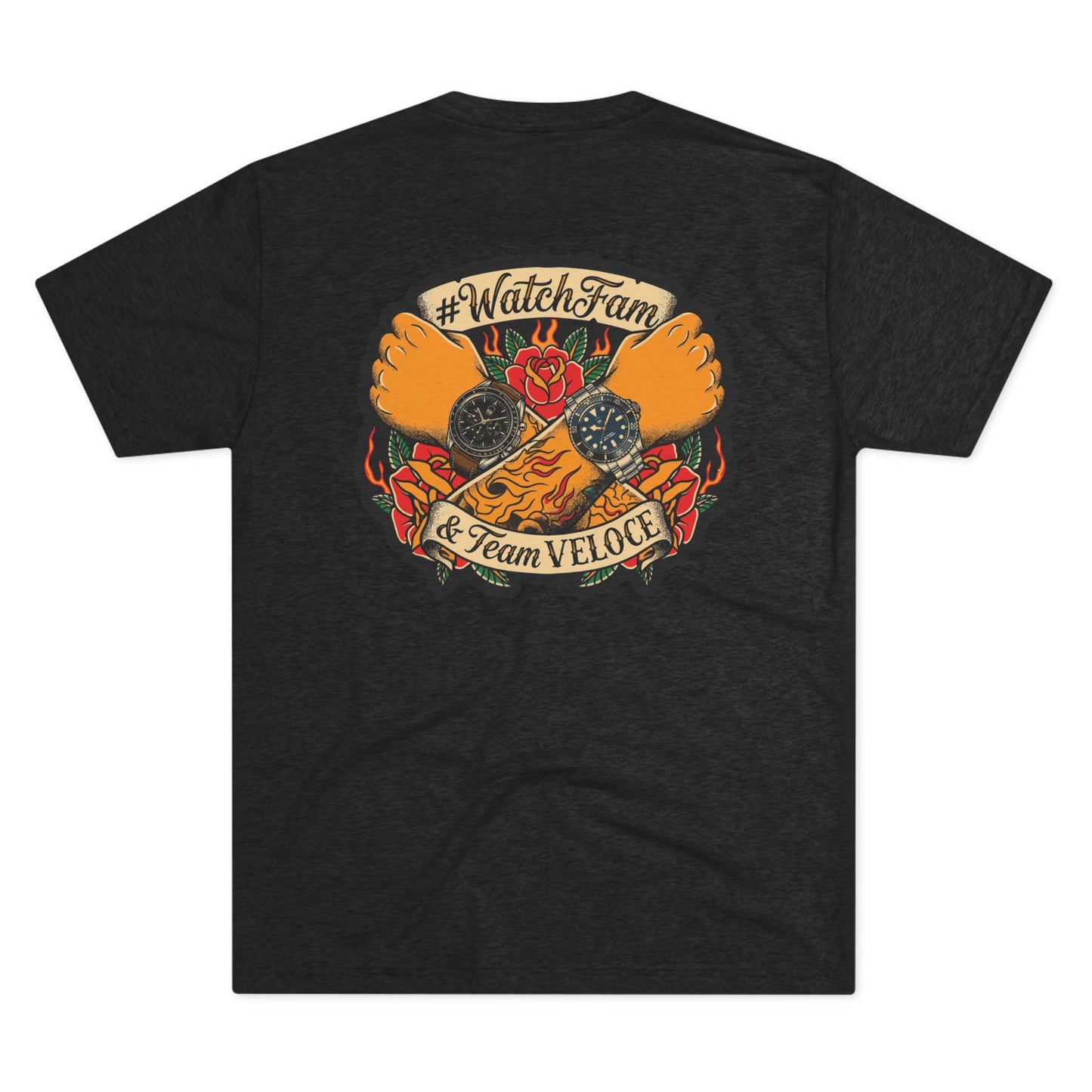 Team VELOCE #WatchFam T-Shirt -  Tri-Blend Crew Tee Shirt -