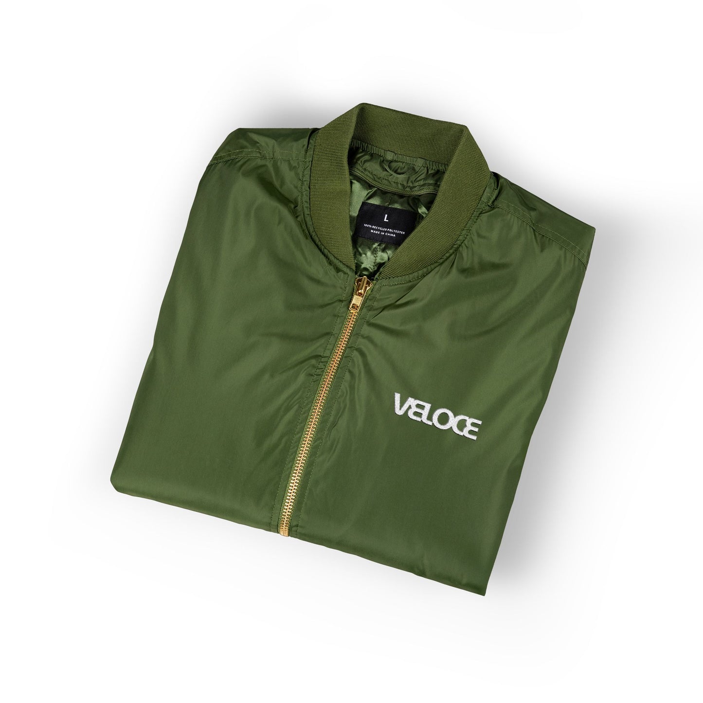 Recycled Bomber Jacket VELOCE Embroidery