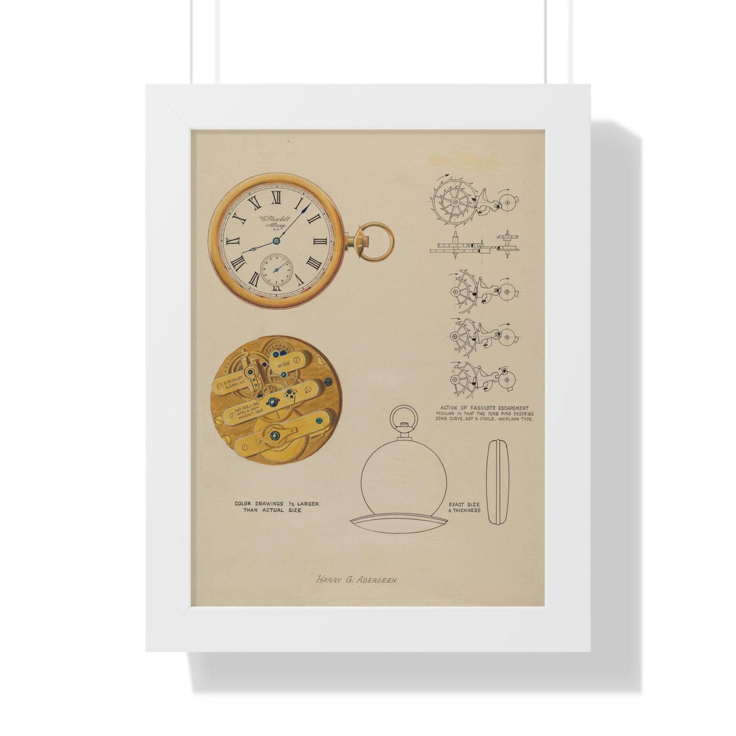 Harry G. Aberdeen / Watch and Case / c. 1937 - Framed Museum Quality Matte-Print